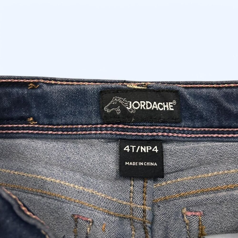 Girls 4T Jordache Blue Jeans adorable! hearts stars and butterflies - Picture 3 of 4